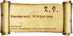 Kenderesi Viktorina névjegykártya